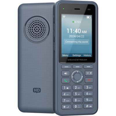 GRANDSTREAM - Teléfono IP Wi-Fi Inalámbrico WP836 / Wi-Fi 6 Doble Banda / IP69K Resistente a Exteriores / Batería 3000 mAh / 4 Conferencias / Bluetooth Integrado / USB Tipo C / Compatibilidad con Códec Opus HD
