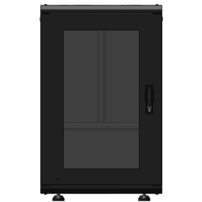 LINKEDPRO - Gabinete Rack 19 Pulgadas / 18 Unidades / Piso / Puerta de Cristal / Acero Calibres 16-18-20 / Capacidad 750 kg (1653.5 lb) / Dimensiones 60 cm (23.6 in) x 93 cm (36.6 in) x 46 cm (18.1 in)
