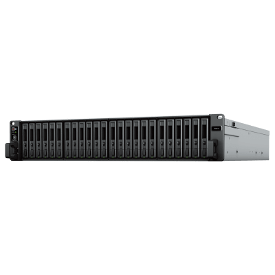 SYNOLOGY - Servidor de Almacenamiento FlashStation FS3410 | 24 Bahías SSD SATA 2.5" | Intel Xeon D-1541 8 Núcleos | 16 GB RAM (Ampliable a 128 GB) | 356,500 IOPS Lectura | 129,400 IOPS Escritura | 4 Puertos 1GbE + 2 Puertos 10GbE