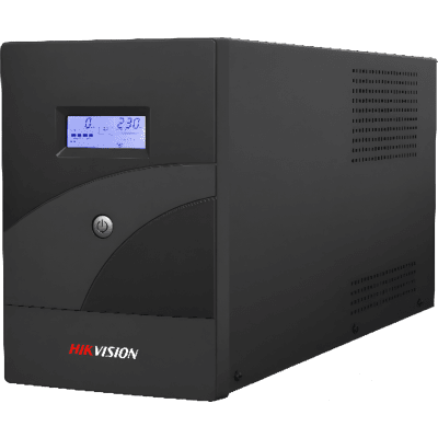 HIKVISION - UPS de 3000 VA / 1800 W / 6 Tomas NEMA 5-15R / Entrada 85-150 VCA / Pantalla LCD / USB / Batería 12V 9Ah