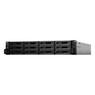 SYNOLOGY - NAS Rack / Intel Xeon D-1521 4-Core 2.4GHz / 12 Bahías (36 con Expansión) / 8GB DDR4 ECC (64GB Max) / 4,700 MB/s Lectura / 10GbE / 2x PCIe Gen3 x8 / Virtualización VMware-HyperV-Citrix-OpenStack