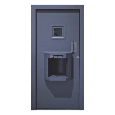 ACCESSPRO - Puerta Combinada Balística / Nivel IV AK47 y Granada / Acero Estructural / Ventana 28x28 cm / Roto-Transfer 40x40 cm / 0.90x2.10 m (3x7 pies)