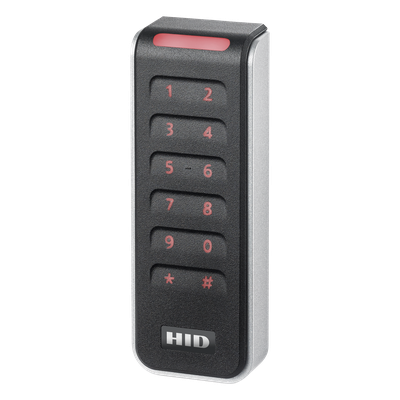 HID - Lector de Control de Acceso / Multitecnología SEOS / Teclado Capacitivo 2x6 / NFC-BLE / Wiegand y OSDP / Montaje en Mullion