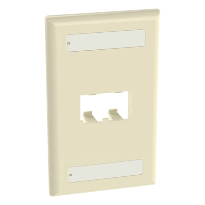 PANDUIT - Placa de Pared Vertical / 2 Puertos Mini-Com / Diseño Plano / 69.8 x 114.3 mm (2.75 x 4.5 in) / Marfil