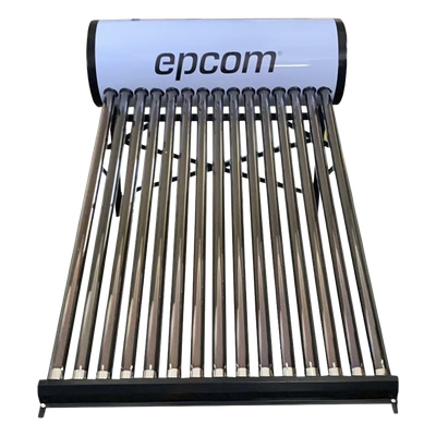 EPCOM - Calentador Solar de Agua / Baja Presión / 150 L / 15 Tubos de Vacío / Tanque Inoxidable Grado Alimenticio / Resistencia a Granizo 25 mm / Ánodo de Magnesio