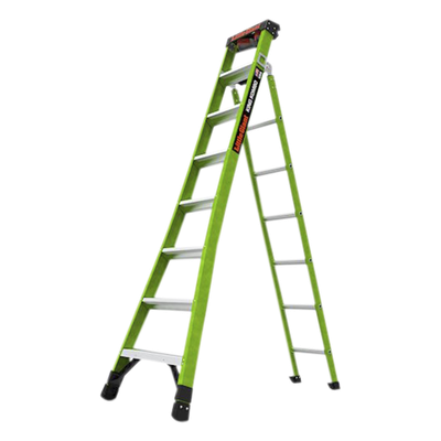 LITTLE GIANT LADDER SYSTEMS - Escalera Combinada 3 en 1 / Fibra de Vidrio / 2.44 m (8 ft) / Capacidad 170 kg (375 lb) / Almohadilla Giratoria / No Conductora