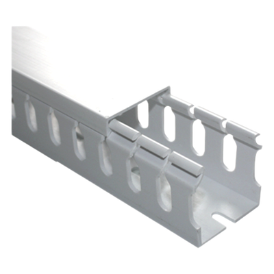 THORSMAN - Canaleta ranurada con tapa blanca, de PVC auto extinguible, 40 x 40 x tramo 2m.