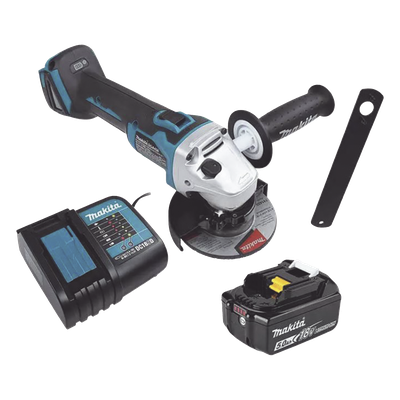 MAKITA - Mini Esmeril Inalámbrico / 4-1/2 pulg (115 mm) / 18V / 5.800 RPM / Freno Eléctrico / Protección Contragolpe