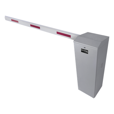 ACCESSPRO - Kit de Barrera Vehícular Izquierda Color Gris y Brazo Ajustable de 3.6 a 5.5 m
