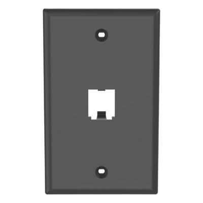 PANDUIT - Placa de Pared Vertical / 1 Puerto / Mini-Com / Diseño Plano / ABS / 2.75 x 4.5 in / Negro