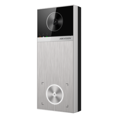 HIKVISION - Videoportero IP / 4 Megapixel / Ángulo de Visión 150° / Control de 2 Cerraduras / Detección de Sonidos Específicos / IP65 / PoE IEEE802.3at