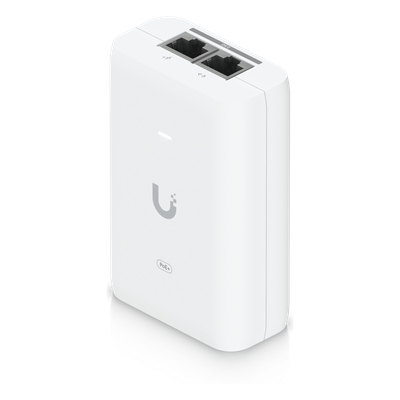 UBIQUITI - Adaptador PoE+ / 30 W / 2.5 Gbps / 48V 0.65A / (2) Puertos RJ45 Blindados / LED Indicador / Protección contra Sobretensiones