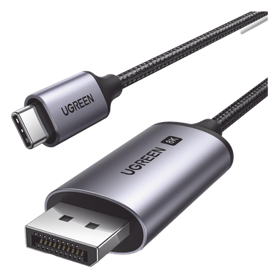 UGREEN - Cable USB-C a DisplayPort 1.4 / 3 m (9.84 pies) / 8K@60Hz / 4K@240Hz / HDR10+ / eARC / Thunderbolt 3 y 4 / Nylon trenzado
