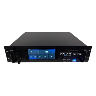 EPCOM PROAUDIO - Controlador Central Multimedia / Chasis Rack 2U / Android Embebido / 4 Salidas DMX512 / 2048 Canales / 4 Puertos Gigabit / Pantalla Táctil 7" / 4K UHD / Wi-Fi Integrado