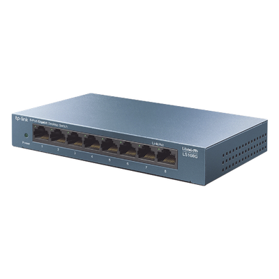 TP-LINK - Switch de Escritorio / 8 Puertos Gigabit 10/100/1000 Mbps / Carcasa Metálica / Green Ethernet / Plug-and-Play