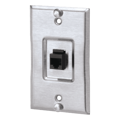 PANDUIT - Placa de Pared / 1 Puerto Keystone / Cat5e / Acero Inoxidable / 2.74 x 4.50 pulgadas