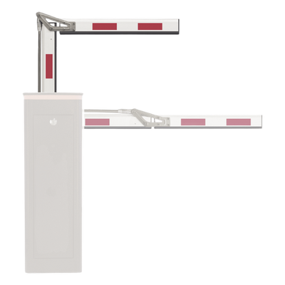ACCESSPRO - Brazo Articulado para Barrera / 3 m (9.8 ft) / Aluminio Blanco / Reflectivo / Articulación 90° / Control de Acceso Vehicular