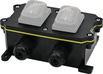 ACCESSPRO - Caja de Plástico ABS/PA66 para Interruptores AccessPRO /  Compatible con los Interruptores APB-0 Series / IP65 / 4 Puertos de Conexión