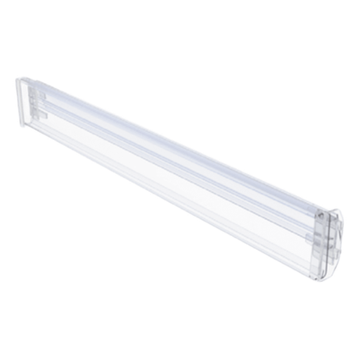 ACCESSPRO - Riel Guía para Etiqueta Electrónica / Policarbonato Transparente / 37 mm x 14 mm x 1 m (3.3 ft) / Ángulo Ajustable / Compatible 1.54' a 2.9'