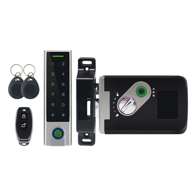 ACCESSPRO - Kit de Cerradura Inteligente Inalámbrica / Teclado Metálico IP65 / 900 Usuarios Tarjeta/PIN / 100 Huellas / Alcance 30 m (98.4 ft) / 433 MHz
