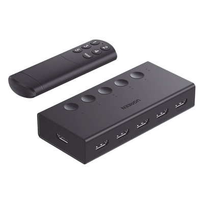 UGREEN - Conmutador HDMI / 5 Entradas 1 Salida / 4K@60Hz / HDMI 2.0 / 18Gbps / IR 10m (32.81 pies) / USB-C