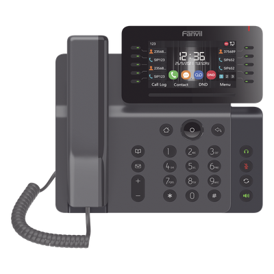 FANVIL - Teléfono IP Empresarial / 20 Líneas SIP / Pantalla 4.3" Ajustable / Wi-Fi 2.4/5 GHz / Bluetooth 5.0 / Puertos Gigabit / PoE