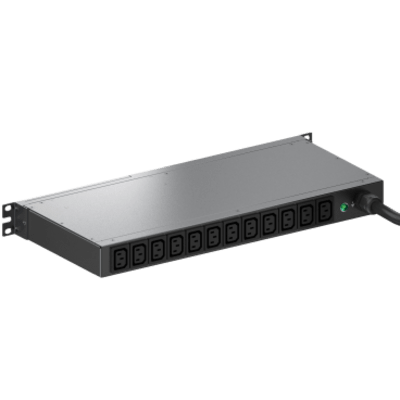 PANDUIT - PDU ES2P Monitoreable (MI) para Distribución de Energía, Enchufe de Entrada NEMA L6-20P, Con 12 Salidas C13, Horizontal 19in, 120 Vca, 20 Amp, 1 UR