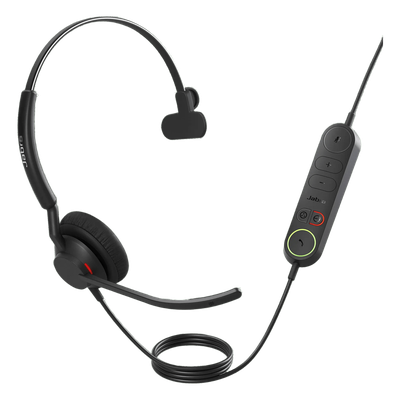 JABRA - Diadema USB / Monoauricular / Aislamiento de Ruido / Doble Micrófono MEMS / Controladores 20 mm / USB-A y USB-C