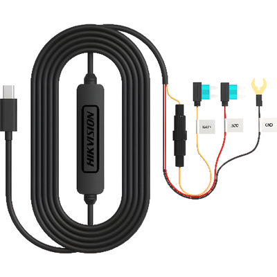 HIKVISION - Convertidor Buck DC-DC / Entrada 12-24V DC / Salida 5V Type-C / Protección Batería 11.3V / Cable 3.4 m (11.2 ft) / Rango Térmico -20°C a 65°C