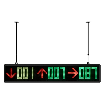 HIKVISION - Pantalla LED de Guiado para Estacionamiento Interior/ 9 Dígitos y 3 Iconos / Multicolor 7 Colores / 1700 cd/m² de Brillo / Comunicación RS485-RJ45 / Instalación con Bracket Ajustable 560-1020 mm