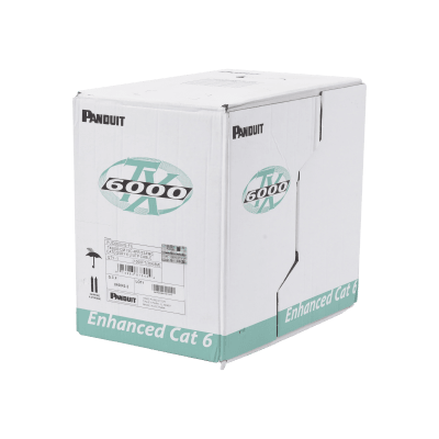 PANDUIT - Bobina de Cable UTP 305 Metros (1000 Pies) de Cobre, TX6000? PanNet, Reelex, Gris Internacional, Categoría 6 Mejorado (23 AWG), PVC (CM), de 4 Pares