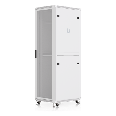 UBIQUITI - Gabinete Rack de Piso / 42U / 600 × 800 mm (23.6 x 31.5') / Carga 800 kg (1,763.7 lb) / Puerta Perforada / Ventiladores Integrados / Ruedas con Seguro