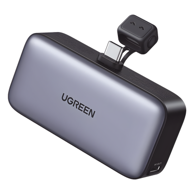 UGREEN - Power Bank / 5000 mAh / USB-C Integrado / 22.5W PD / Pantalla LED / Soporte Integrado