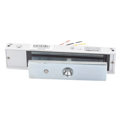 ACCESSPRO - Chapa Magnética Electromagnética / 350 lbs (158.8 kg) / LED Estado / 12/24 VCC / Sensor NO/COM / Interior