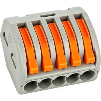 LINKEDPRO - Conector / Empalme Push-in / 5 Vías / 450 V / 32 A / Sin Herramientas / 100 Piezas