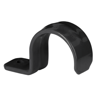 RAWELT - Abrazadera tipo uña de acero galvanizado para tubo de 1" con recubrimiento de PVC.