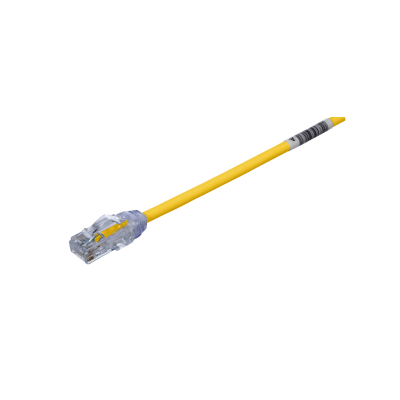 PANDUIT - Cable de Parcheo UTP Cat6A, CM/LSZH, Diámetro Reducido (28AWG), Color Amarillo, 0.61 Metros (2 Pies)