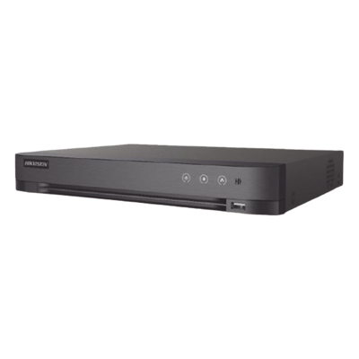 HIKVISION - DVR Pentahíbrido / 8 Canales Totales / 4 TURBOHD + 4 IP / 8 Megapixel (4K) / Reconocimiento Facial / AcuSense / H.265+ / 1 Bahía HDD 10 TB / Audio Bidireccional Coaxitron / Salida Full HD