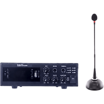 EPCOM PROAUDIO - Kit de Amplificación / 120W / Bluetooth / MP3 / FM / XLR Phantom 48V / Micrófono Cuello de Ganso Cardioide / XLR 8 m (26.2 ft)