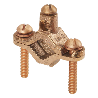 PANDUIT - Abrazadera de Tierra Física / Bronce Anticorrosión / Conductor 2 AWG / Entierro Directo / Tubo 12.7 mm a 25.4 mm (0.5 a 1 in)