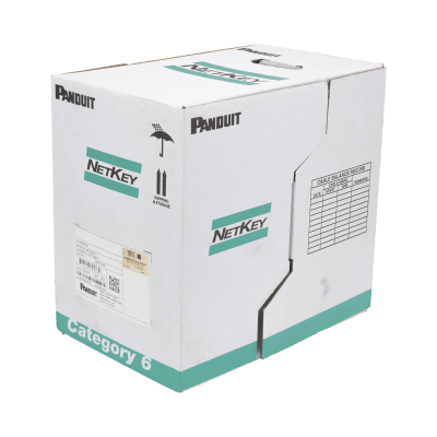 PANDUIT - Bobina de Cable UTP 305 Metros (1000 Pies) de Cobre, NetKey, Azul, Categoría 5e (24 AWG), PVC (CM), de 4 Pares