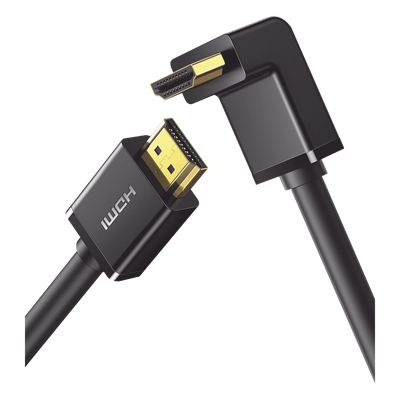 UGREEN - Cable HDMI 2.0  en Angulo de 90°  / 2 m / 4K@60Hz / HDR / 3D / HEC (Canal Ethernet HDMI) / ARC (Canal de Retorno de Audio / CEC / 32 canales de Audio / HDCP 2.2 / Dolby Atmos / 18 Gbps / Blindaje Múltiple