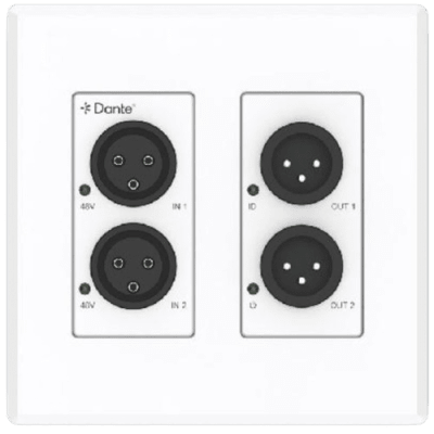 EPCOM PROAUDIO - Extensor de Audio Analógico XLR a Dante® | 2 Entradas y 2 Salidas | Conversión Digital de Audio | PoE IEEE 802.3af | Phantom Power 48V | Latencia Configurable 1-5ms | Rango Dinámico >90dB