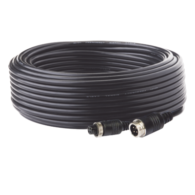 ECCO - Cable de Extensión para Cámara de Vehículo Industrial / 20 m (65 ft) / 4 Pines / Conexión Roscada / HD en Baja Luz