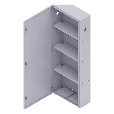 EPCOM INDUSTRIAL - Gabinete para Baterías / Acero Galvanizado / 4 Unidades / Montaje en Poste / Exterior / 1050 mm (3.44 ft) de Altura