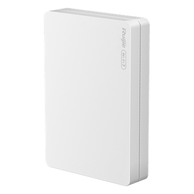 RUIJIE - Access Point Wi-Fi 7 de Pared / BE3600 / 512 Usuarios / 1 Puerto 2.5G WAN PoE In + 3 LAN Gigabit + PoE Out / 802.11be / Gestión Cloud