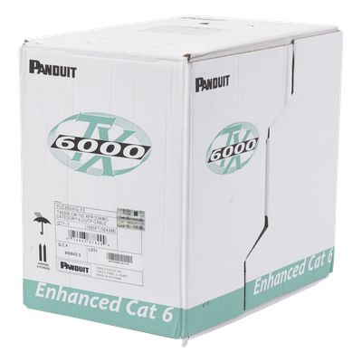 PANDUIT - Cable UTP / Categoría 6 Mejorado / 23 AWG / 305 m (1000 ft) / 4 Pares / PVC CM / Bobina Reelex