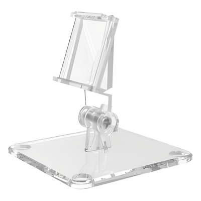 ACCESSPRO - Soporte de Escritorio en T / Rotación 50° / Compatible con Etiquetas 2.13" a 4.2" / Policarbonato y ABS Transparente / Montaje Directo
