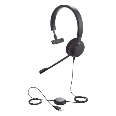 JABRA - Jabra Evolve 20 Mono con conexión USB, micrófono con cancelación de ruido de ultima generación, configuración Plug and Play (4993-829-209)