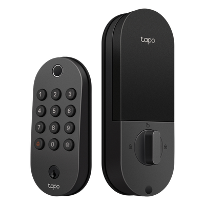 TP-LINK - Cerradura Inteligente Wi-Fi / Deadbolt / 6 Métodos Desbloqueo / Huella <0.5s / 100 Huellas + 200 PINs / BHMA Grado 3 / IP54 Exterior / Batería 7800 mAh / Alexa-Google-SmartThings